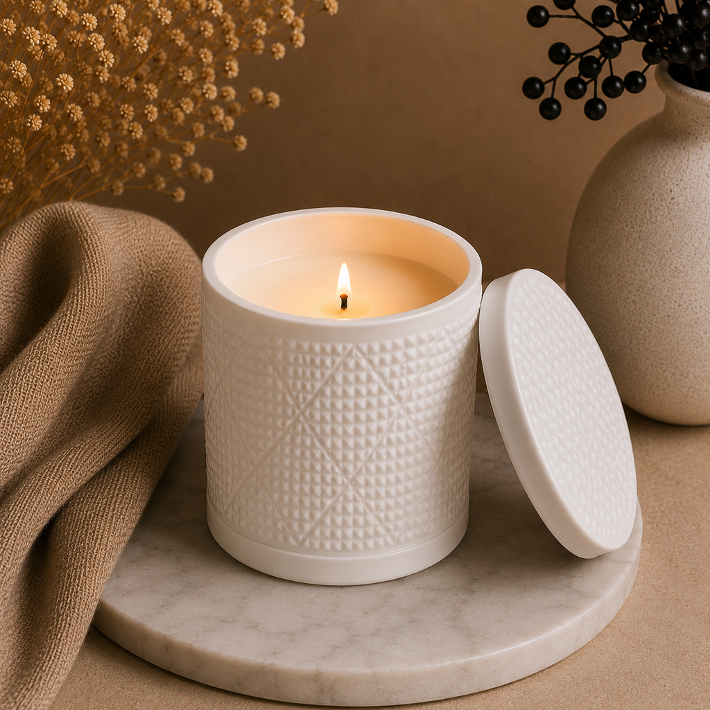 Amber Veil luxury soy candle by LUMANIC handcrafted in Melbourne